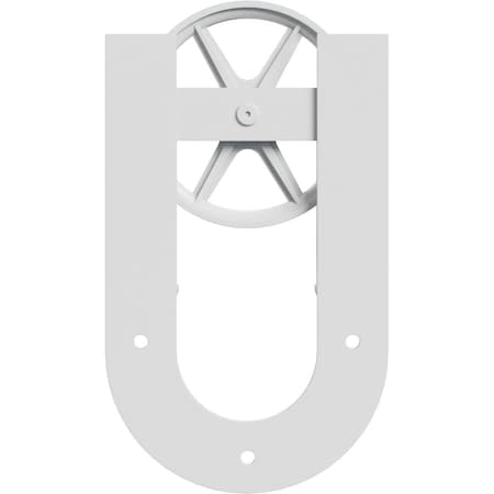 Ekena Millwork Premium Wagon Wheel Horseshoe Roller Hanger w/ Bolts for Barn Door for 1 3/8" Doors, Rocket White GB60013R2WRW